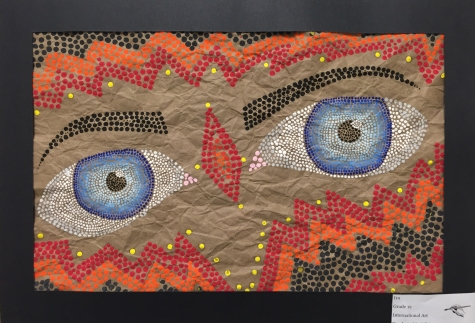 International Art - Aboriginal-Inspired Dot Paintings - Tempera on Kraft Paper - Mr. White